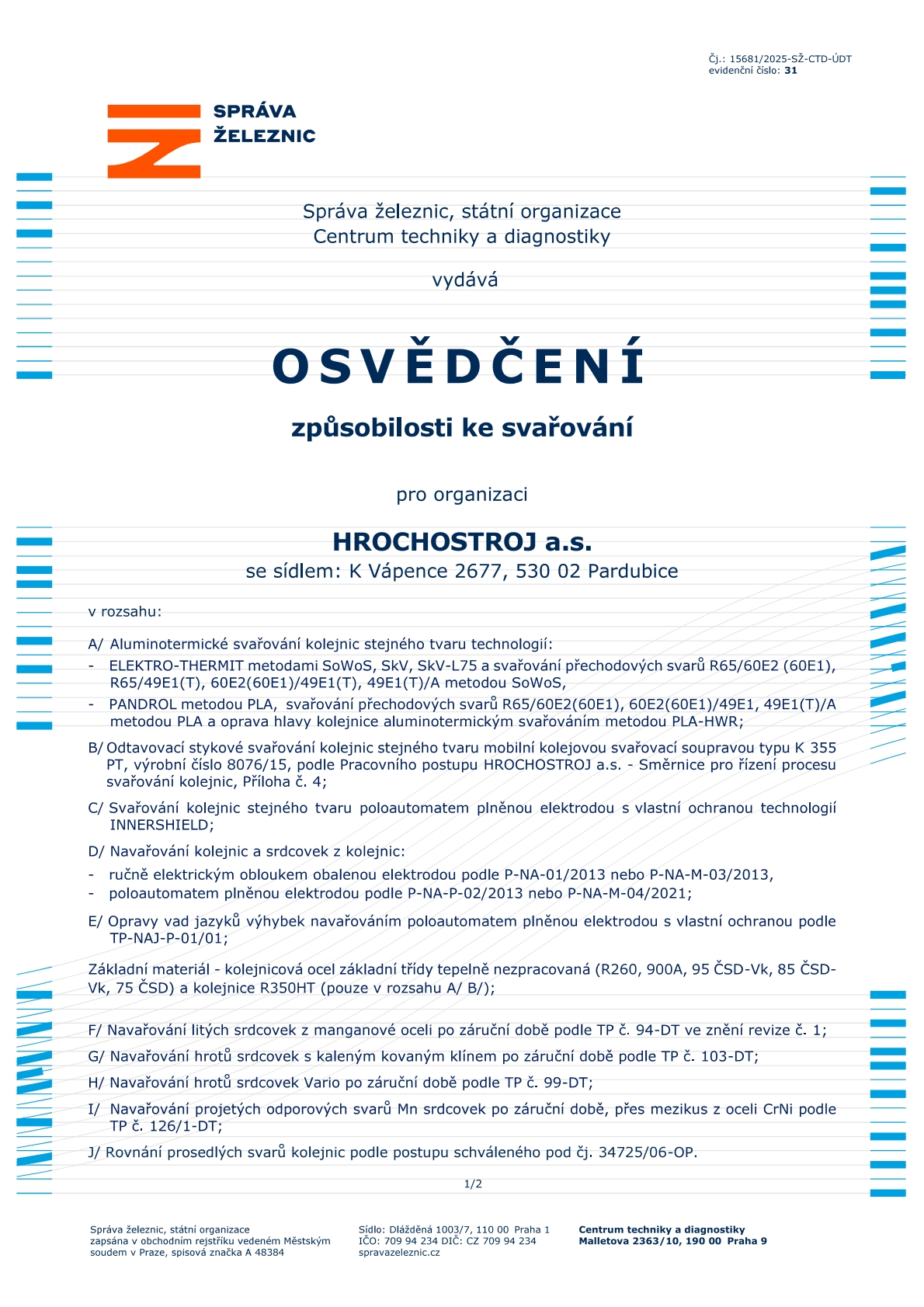 Osvědčené Ke Svařování 1