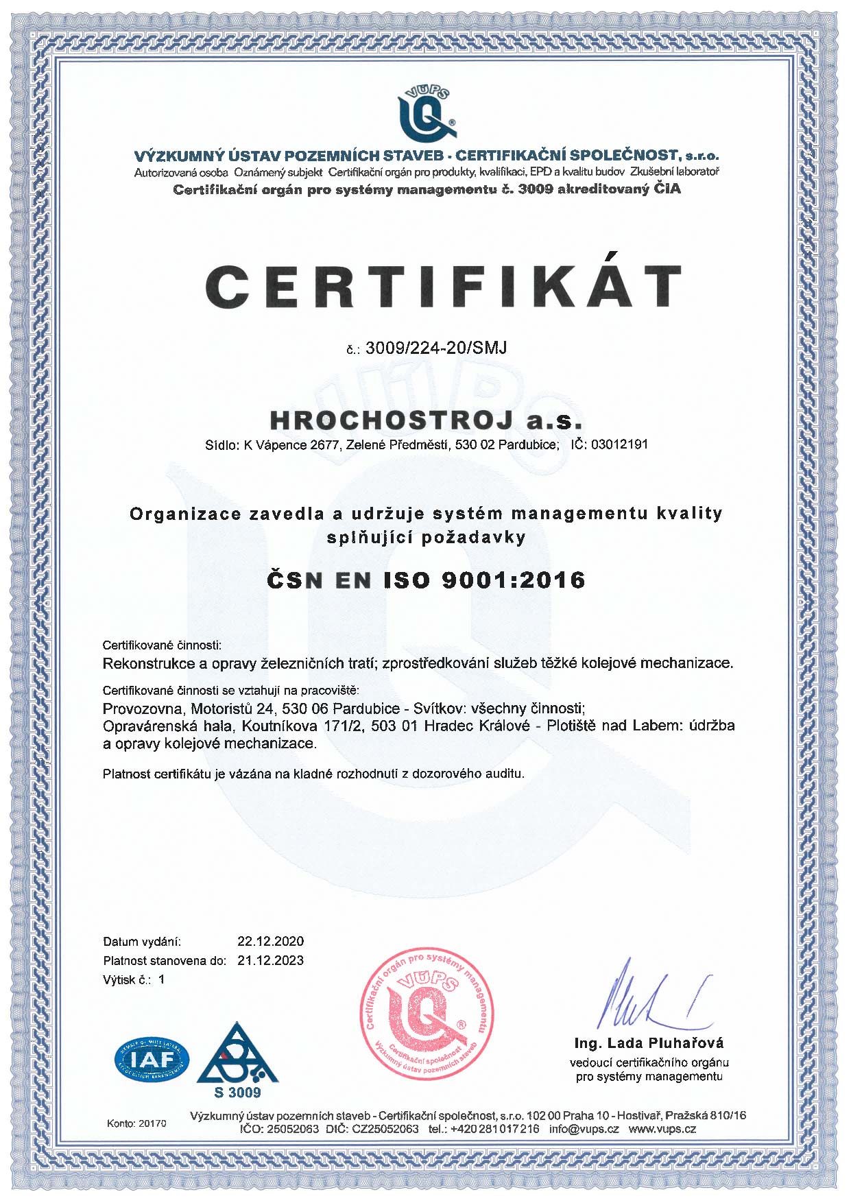 Certifikát ČSN EN ISO 02