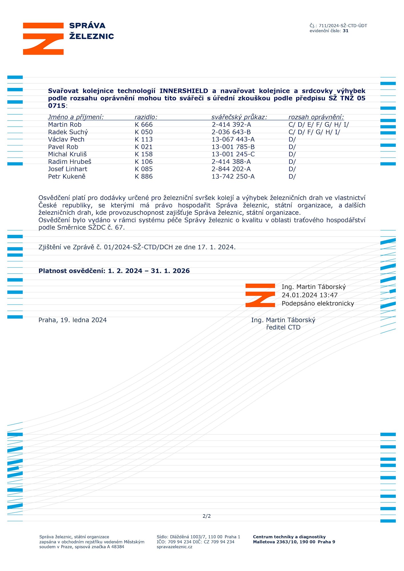 SŽ OSVĚDČENÍ Způsobilosti Ke Svařování 2024 Images 2